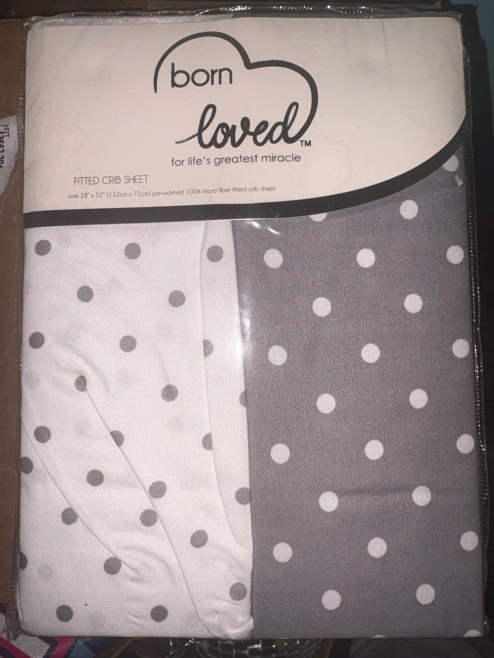 Gray and White Polka Dot Fitted Crib Sheet